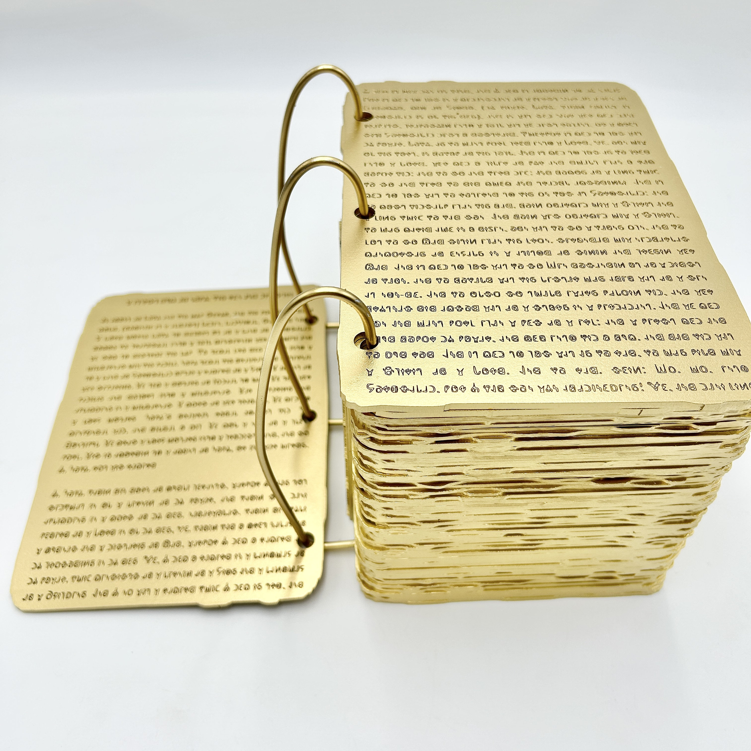 Deseret Alphabet Full scale Gold plates display LDS Fathers