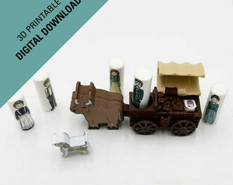 Covered Wagon 3D Print Playset: Pioneer Trek Teaching Aid (Digital Download)