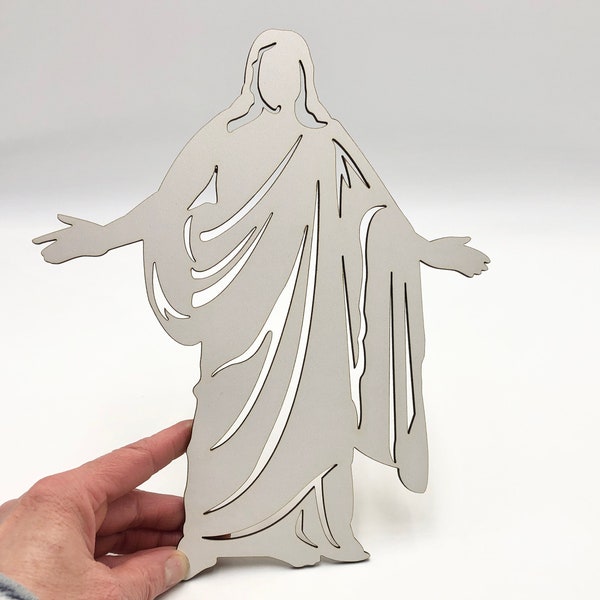 Wooden Christus statue, flat for making your own beautiful wall hangings. Christian craft, Christus display. The living Christ