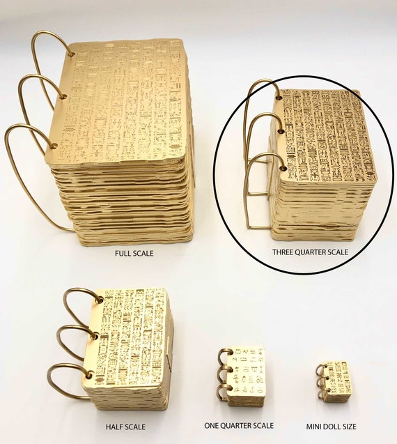 Large 3/4 Scale Gold Plates Display Box Replica Metal Rings Gift