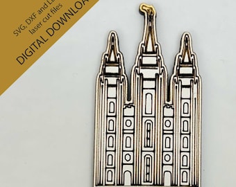 Salt Lake City Temple Laser Cut File: SVG DXF LBRN2 RD (Digital Download)