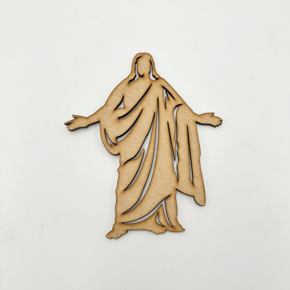 Wooden Christus statue, flat for making your own beautiful wall hangings. Christian craft, Christus display. The living Christ artwork diy