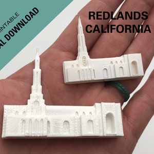 Redlands, CA Temple magnet Downloadable 3D print STL files to print your own 2 different size files, the small one is also a cupcake topper
