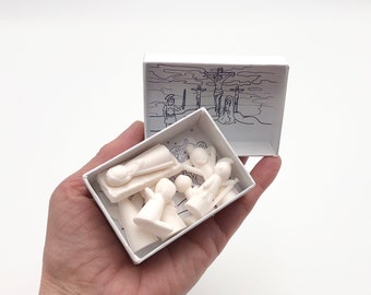 Conjunto de boneca Peg Ressurreição de Páscoa, resina impressa em 3D, pintável, exibição de Páscoa, Ressurreição, creche de Páscoa, decoração de Páscoa, presente de cesta de Páscoa