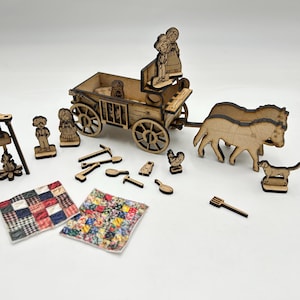 Preço em atacado Pioneer wagon Come Follow Me 2025 trek cards Paintable Wagon Trek west DIY kit covered wagon Pioneers playset wagon réplica