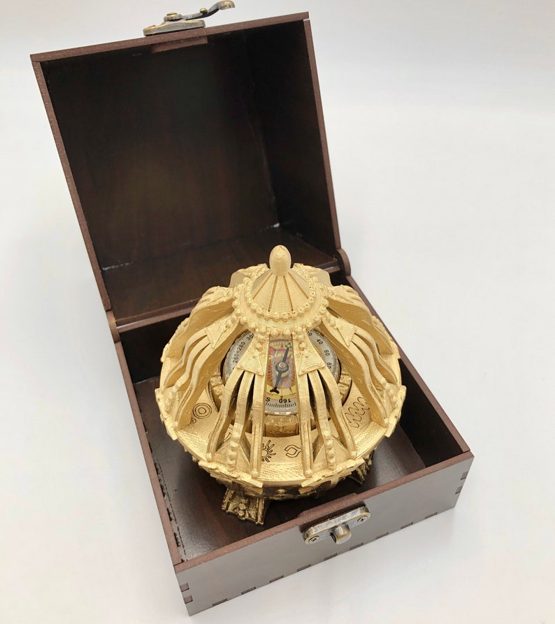 Large 3D printed Liahona with real working compass, beautiful gift box for weddings, handmade, plastic, decorative plaque option with easel. image 5