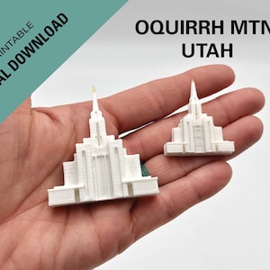Oquirrh Mountain, Utah Temple magnet Downloadable 3D print STL file so you can print your own magnet, cup cake topper, temple magnet
