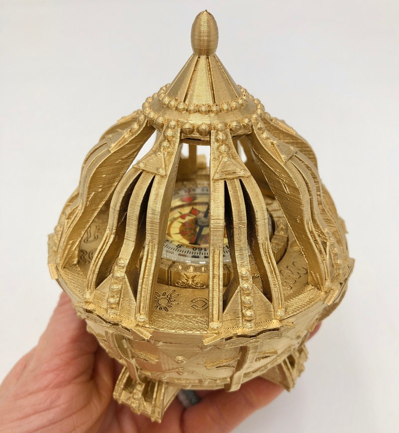 Large 3D printed Liahona with real working compass, beautiful gift box for weddings, handmade, plastic, decorative plaque option with easel. Just the Liahona