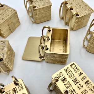 Mini gold plates, LDS hand painted trinket box, lds ring box, 1:6 scale gold plates, doll scale gold plates, gold plates ornament