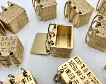 Mini gold plates, LDS hand painted trinket box, lds ring box, 1:6 scale gold plates, doll scale gold plates, gold plates ornament