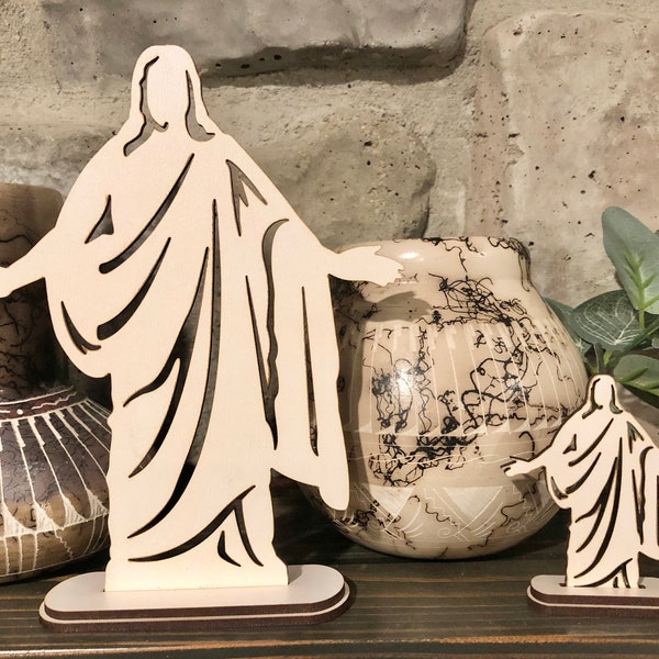 Wooden Christus statue with stand, Christian, Christus display, The living Christ, Christus statue. Christus gift, mothers gift, gift for yw