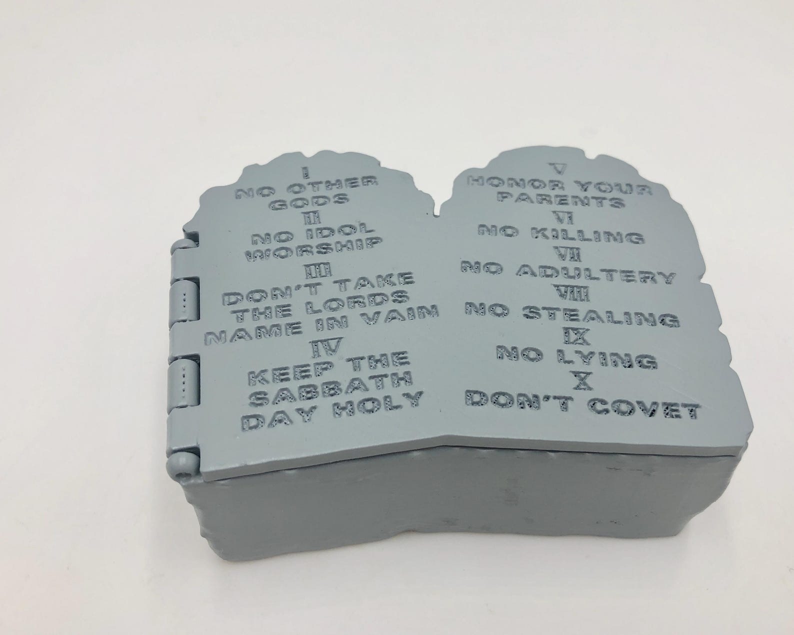 Ten Commandments Shadow Box Ten Commandments Box STL File – 3D Print Hinged Bible Box – Christian ...