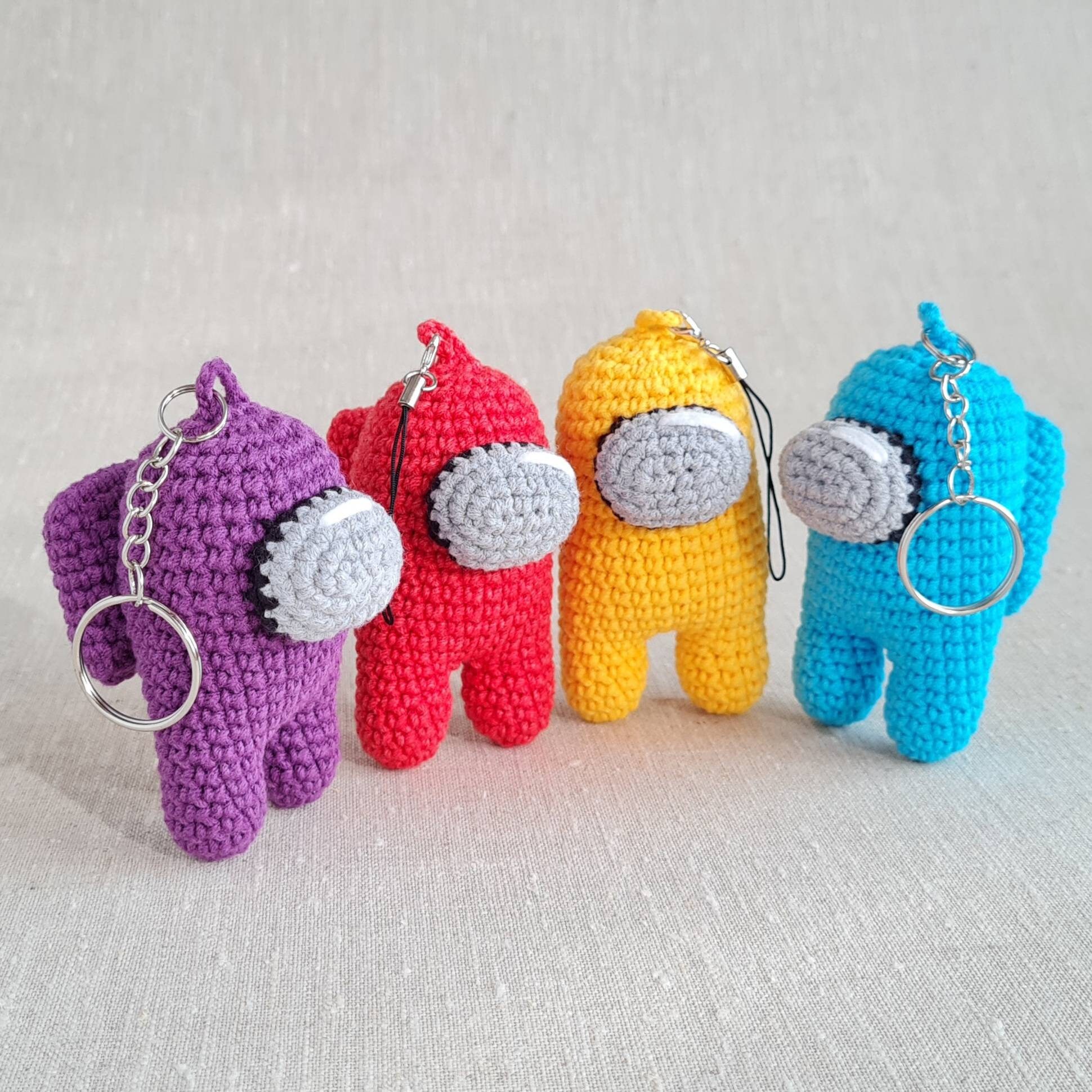 Among us keychain Plush Crochet keychain Imposter Among us Etsy