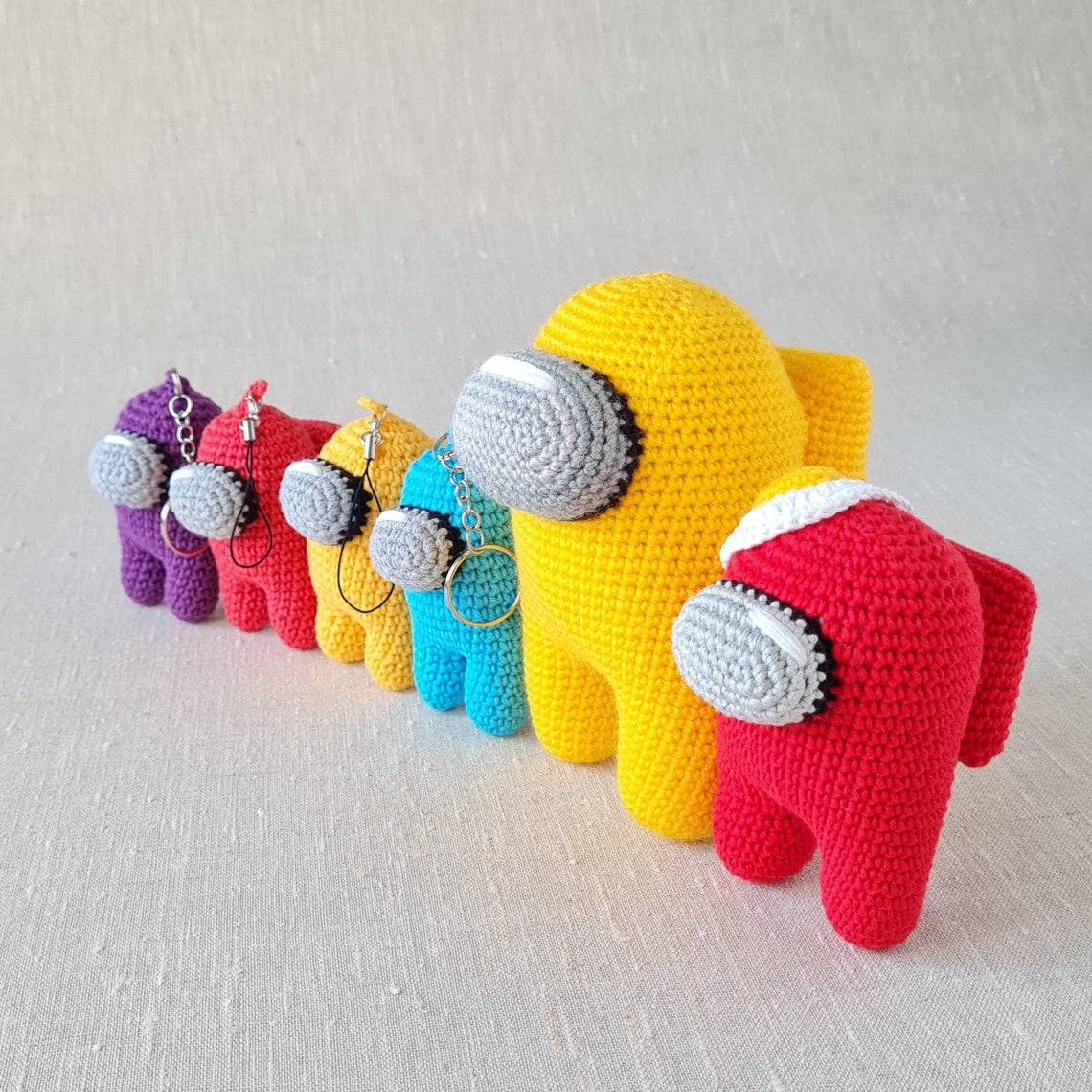 Among us keychain Plush Crochet keychain Imposter Among us Etsy