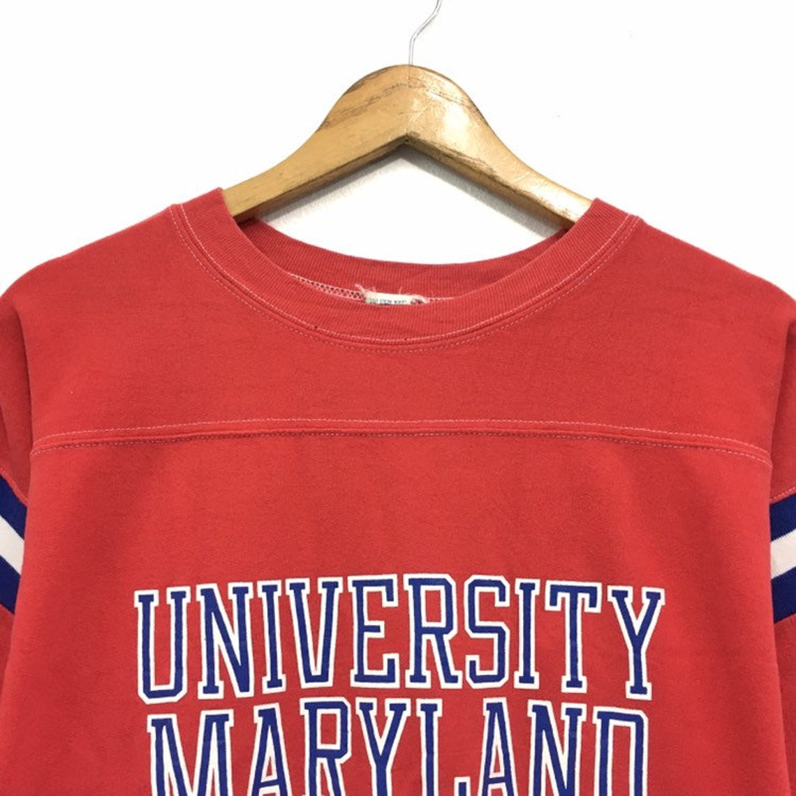 University Of Maryland Crewneck Sweatshirt Big Logo Spell Out Etsy