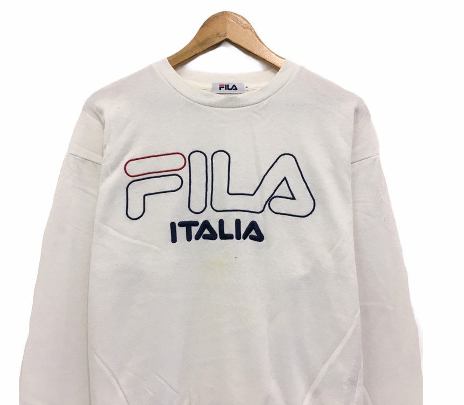 Fila Italia Crewneck Sweatshirt Embroidery Big Logo Spell Out | Etsy