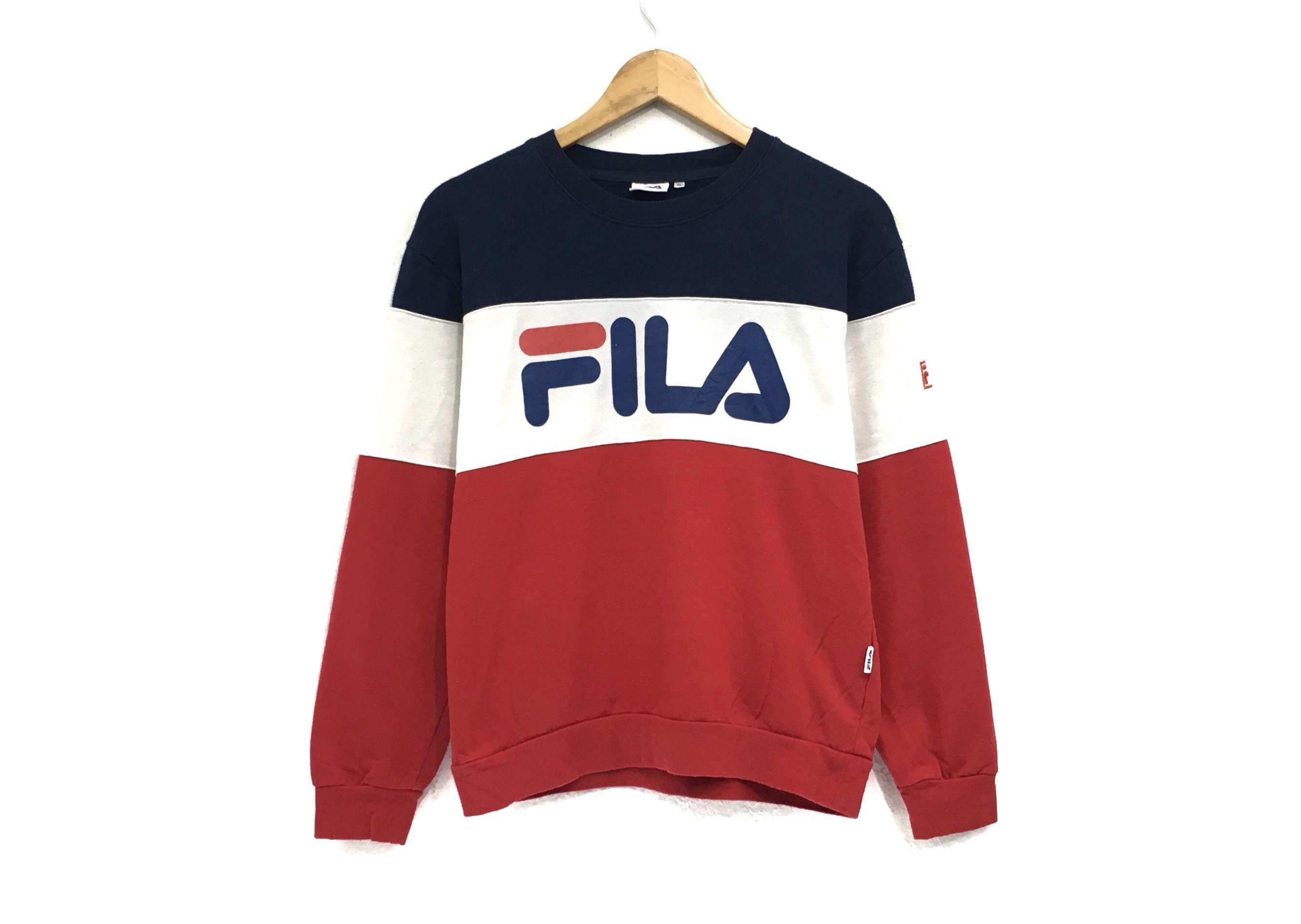 Fila Multicolor Crewneck Sweatshirt Big Logo Spell Out | Etsy