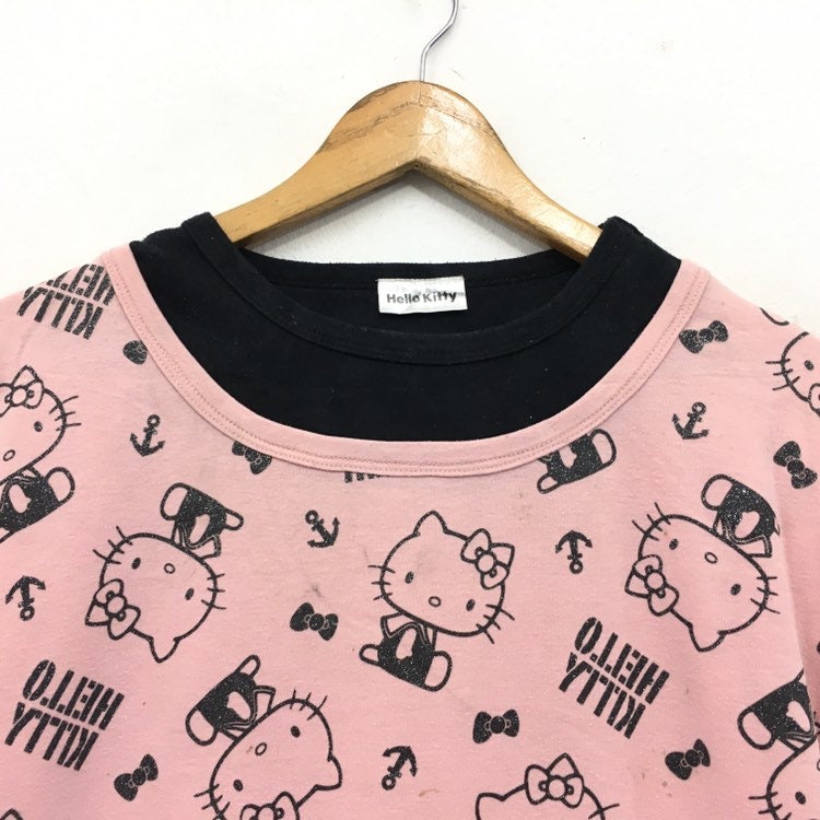 Hello Kitty Crewneck Sweatshirts Full Print Logo Spell Out | Etsy