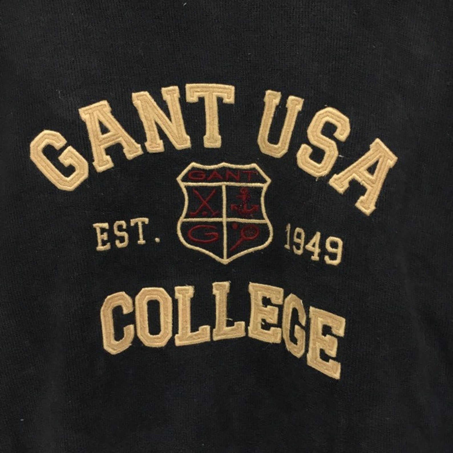 Gant USA College Crewneck Sweatshirt Embroidery Big Logo Spell Etsy