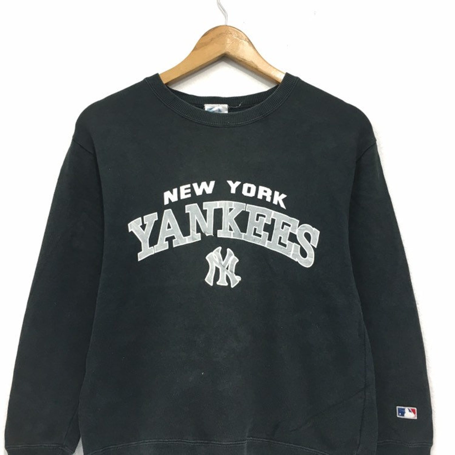 New York Yankees Crewneck Sweatshirt Big Logo Spell Out Shirts Etsy