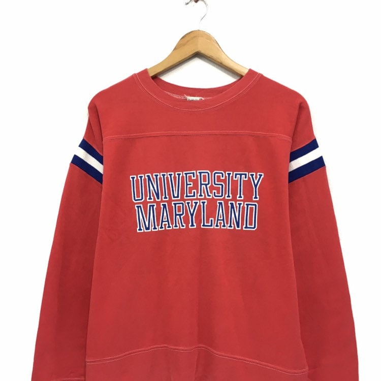 University Of Maryland Crewneck Sweatshirt Big Logo Spell Out Etsy