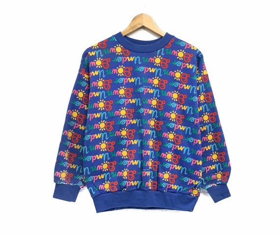 Rare!! Vintage Ken Don Full Print Multi Colour Pop Art Design sweatshirt Crewneck Pullover Jumper Jacket