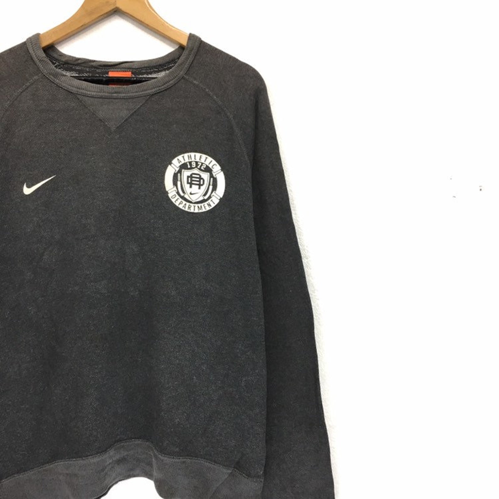 Nike Athletics Crewneck Sweatshirt Small Logo Spell Out Etsy