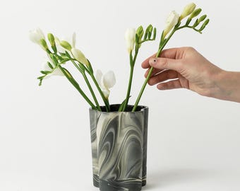Unique Marbled Porcelain Vase – Handmade Modern Home Decor. Fathers day gift