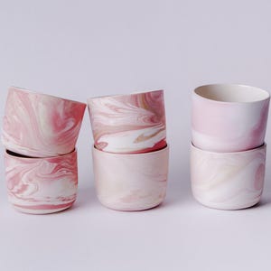 Juego de tazas de cerámica para café expreso. Vaso de mármol rosa de 200 ml, taza para capuchino, taza de té moderna