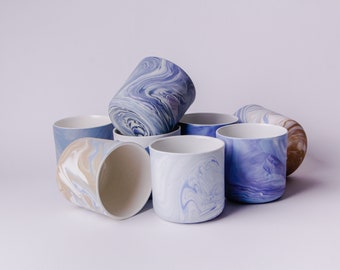 Porcelain cappuccino cup. Blue marble 300 ml mug, tea cup, espresso,Coffee cup, mug handmade,home decor,ceramics handmade