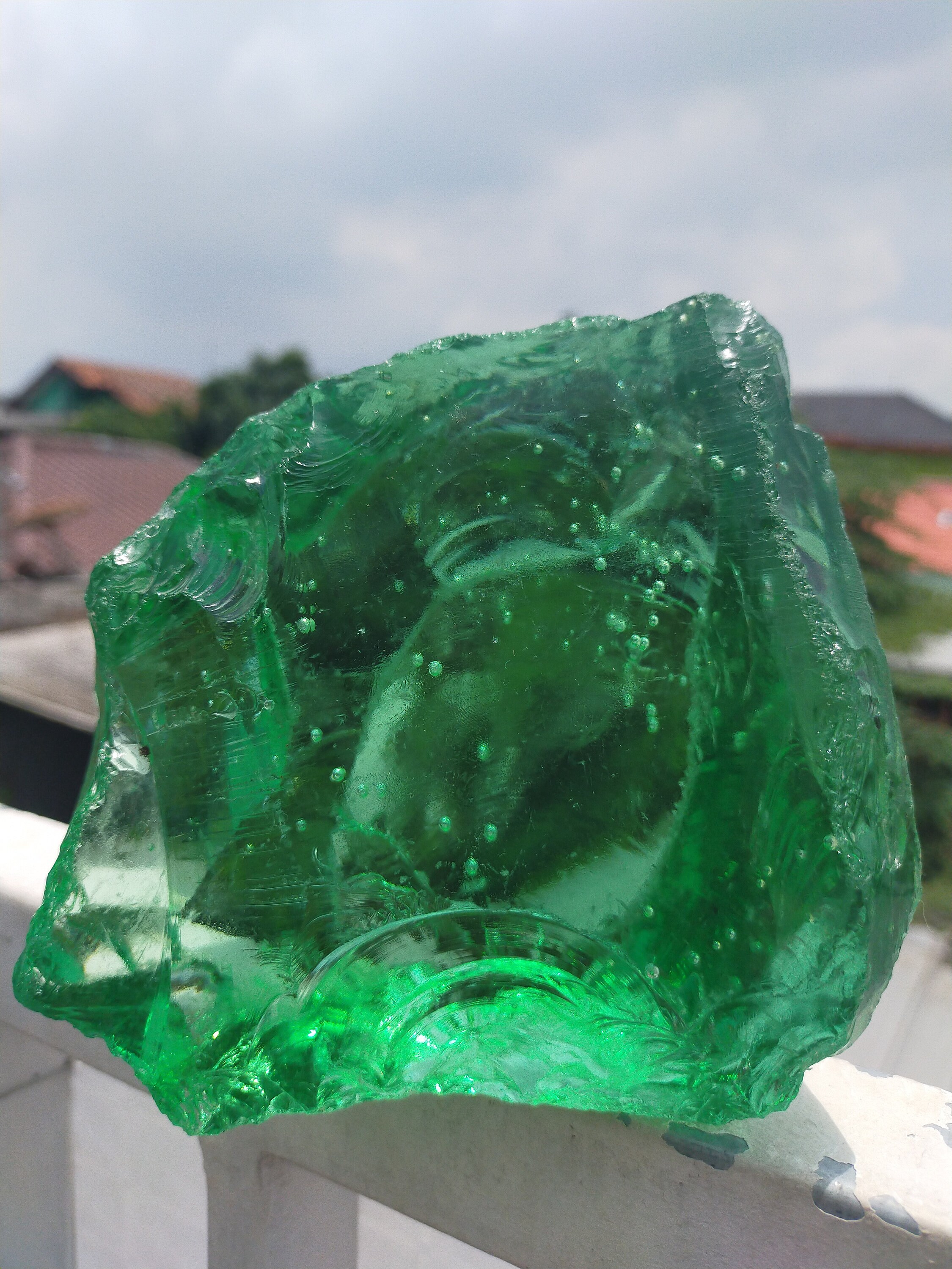 Green Andara volcanic crystal glass rough 1.5kg Etsy