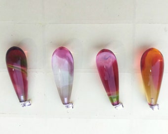 Tear Rainbow pendants Andara monatomic crystal glass polished 56gr