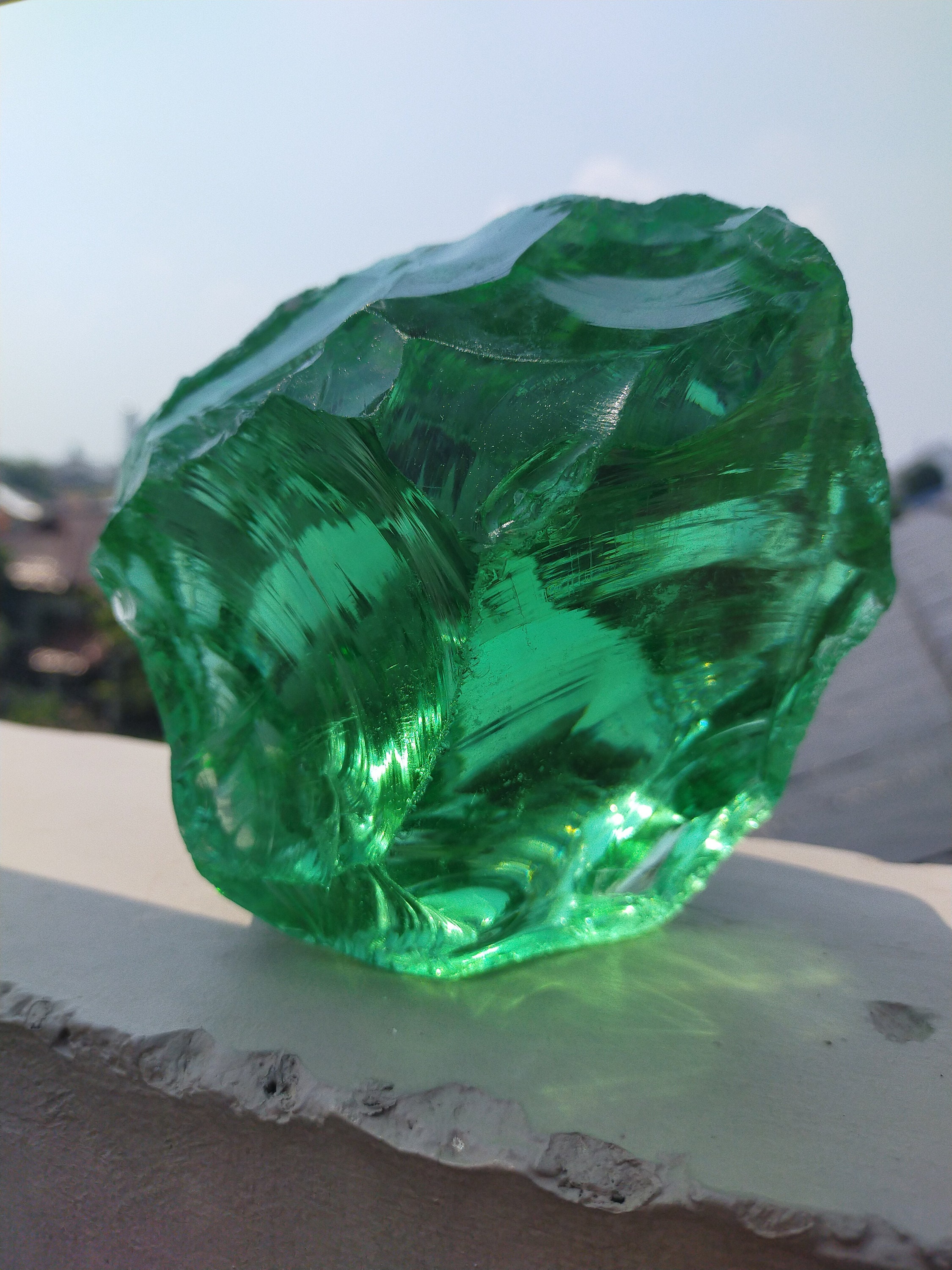 Green Andara volcanic crystal glass rough 1.6kg Etsy
