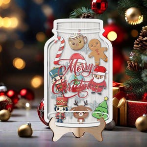 Reward Jar, Magnetic Reward Jar for Toddler, Jar with Christmas Tokens, Custom Name Behavior Responsibility Jar, Christmas Gift