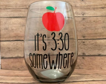 Teacher Gift | Teacher Wine Glass | Teacher Christmas Gift | Personalized Gift | Teacher Life | Wine Glass |