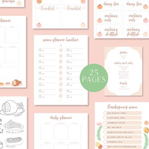 Thanksgiving Printable Planner Checklist Menu Shopping List- Digital Download. Receive immediately!