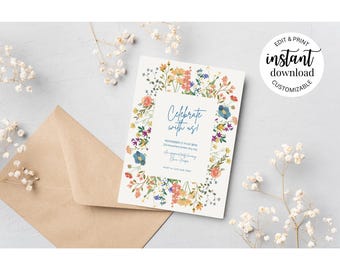 Editable Engagement Party Invitation Template – Instant Download – Canva Invite – Customizable Digital Invite
