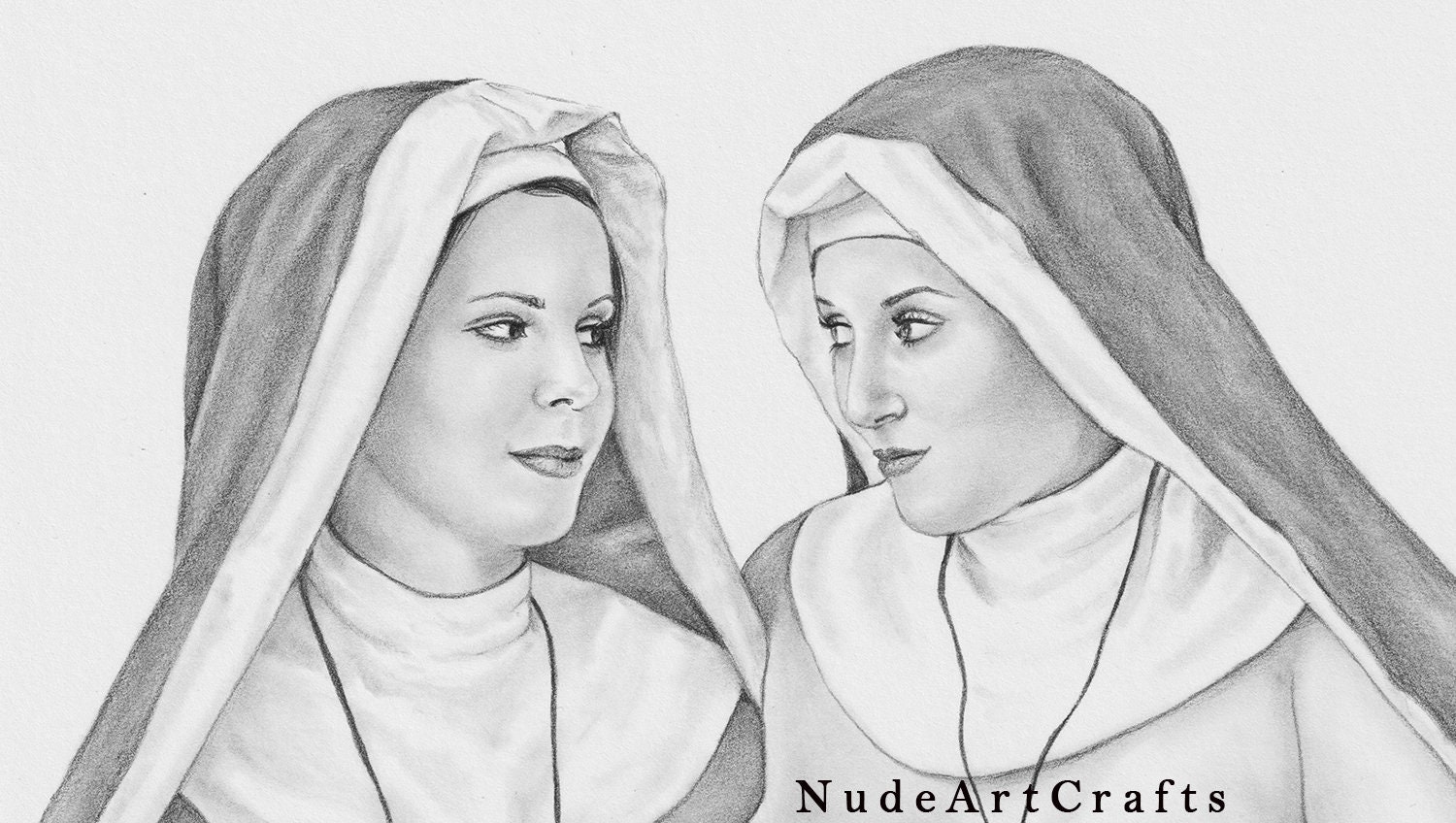 Sexy Nuns Nude Lesbian Art PRINT of Original Art 185 Nude - Etsy Australia