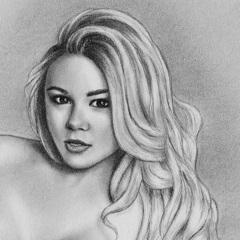 Nude Art Print from Original Drawing 61 260g Papier photo | Etsy