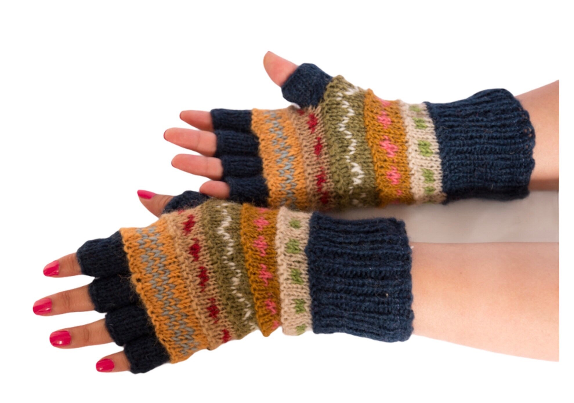 Half finger gloves with fleece lining