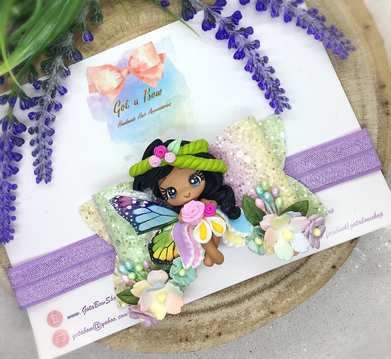 Rainbow fairy bow Fairy hair bow Fairy headband Glitter Fairy Flower Fairy bow Baby bow Fairy Hair Clip Fairy gifts for girls
