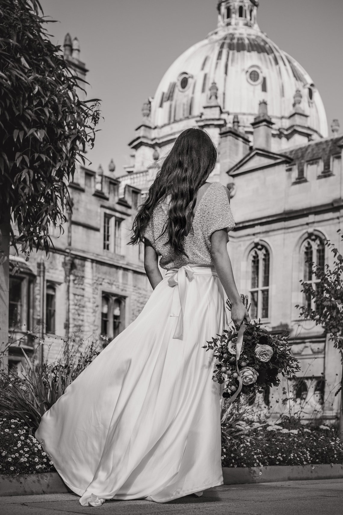 NADIA Wedding dress in silk with sequins. Romantic wedding | Etsy