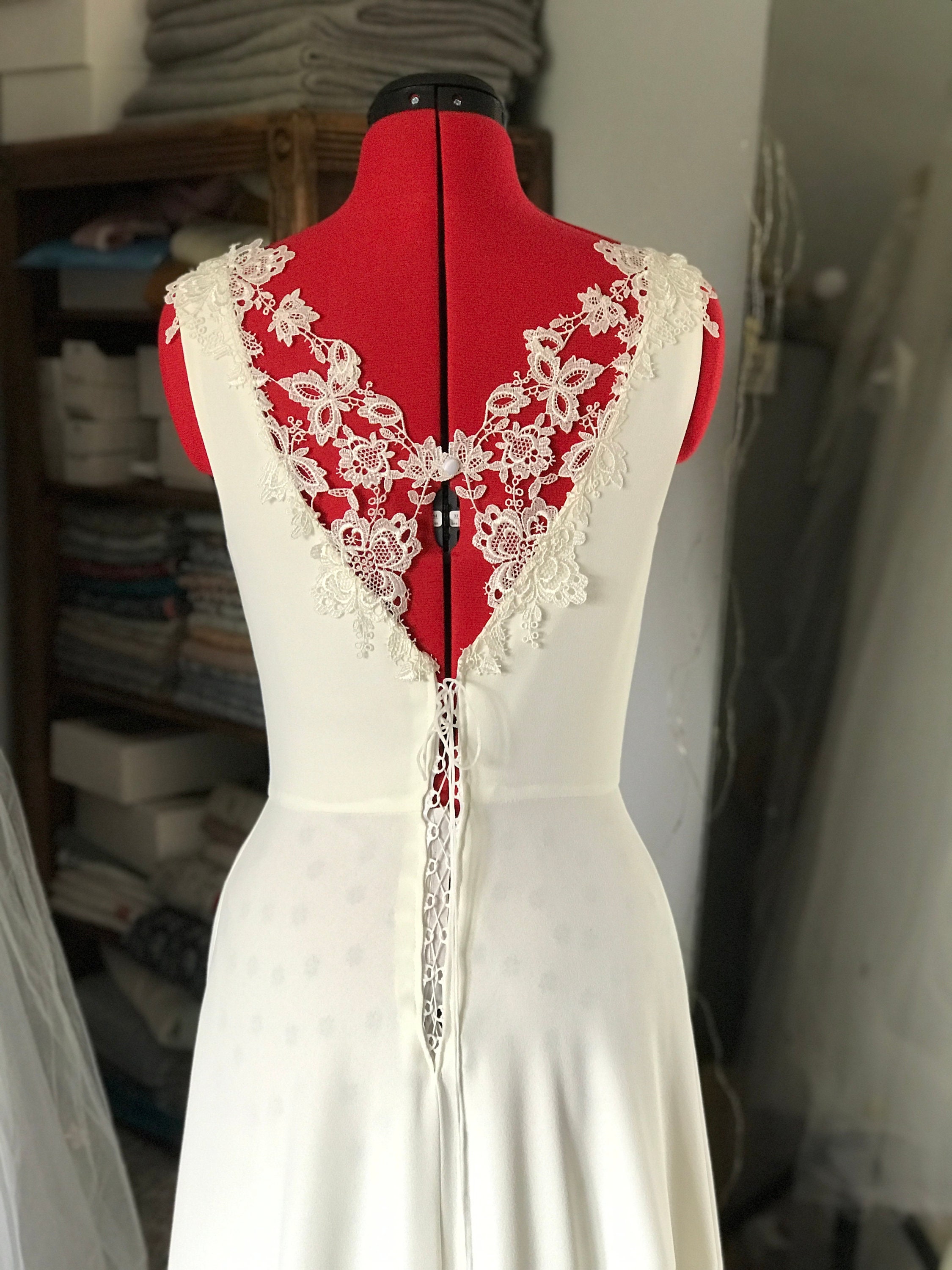MERCURY Wedding Dress in Crepe With Lining With Stars. Boho Bridal Gown ...