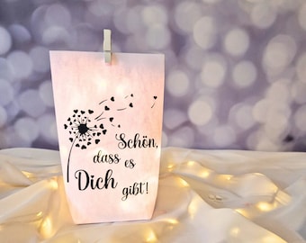 Lichtertüte Lichterbeutel mit Spruch Mitbringsel Geschenk Idee Dekoration Gastgeschenk
