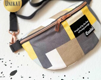 UNIKAT Bauchtasche Gürteltasche HipBag Crossbag Crossbody Umhängetasche grafisches Design