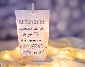 Bolsa de luz, bolsa de luz con frase, idea de regalo de recuerdo, decoración, regalo para invitados