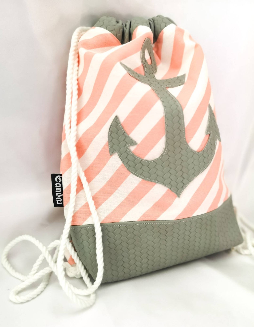 Buy UNIQUE Backpack Gym Bag in Maritime Style With Anchor