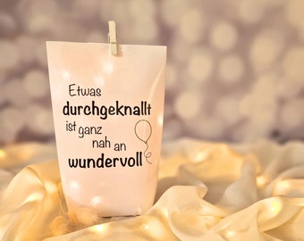 Lichtertüte Lichterbeutel mit Spruch Mitbringsel Geschenk Idee Dekoration Gastgeschenk