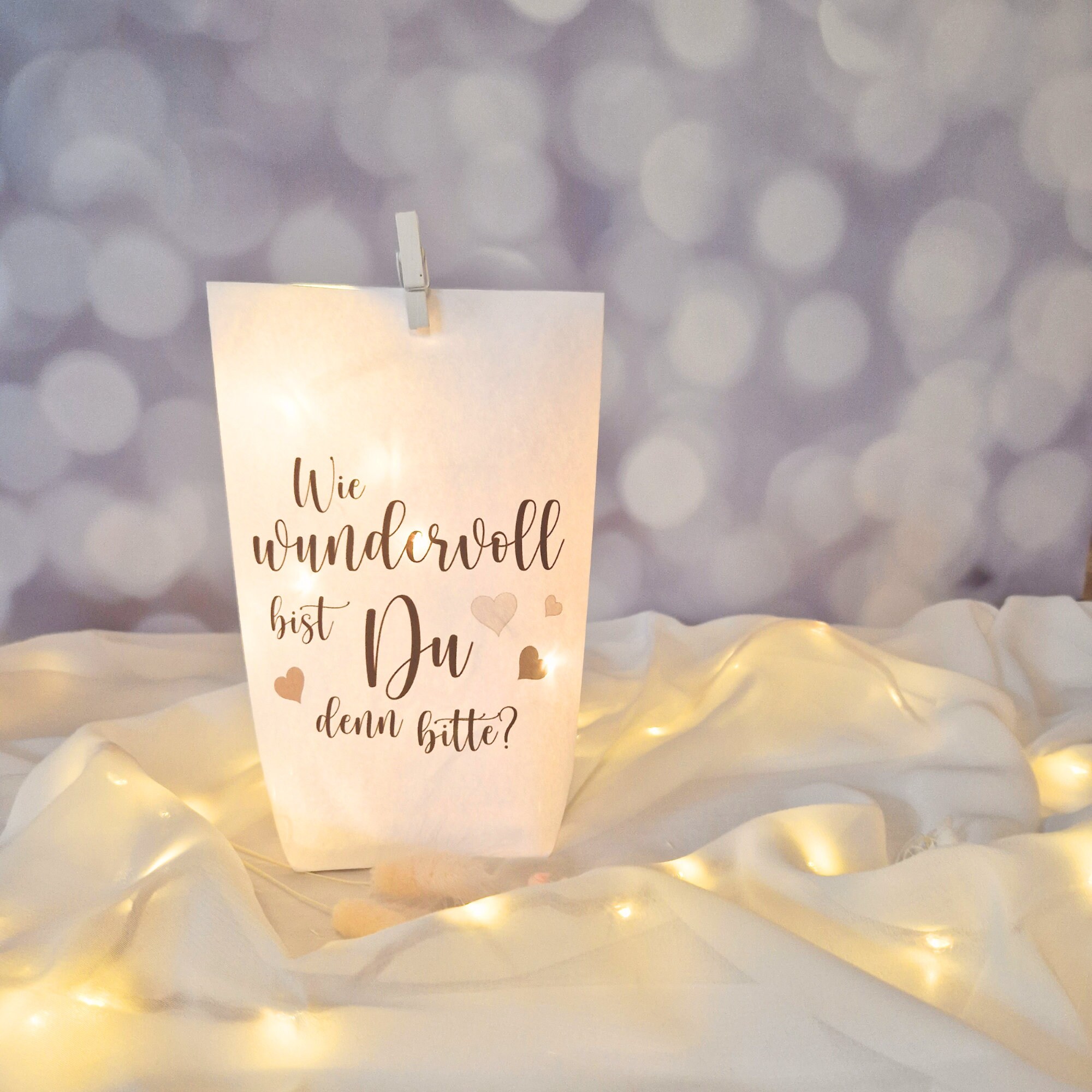 Lichtertüte Lichterbeutel mit Spruch Mitbringsel Geschenk Idee