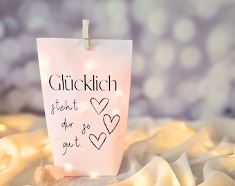 Lichtertüte Lichterbeutel mit Spruch Mitbringsel Geschenk Idee Dekoration Gastgeschenk